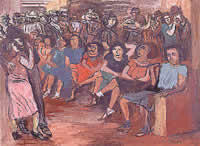 José Clemente Orozco "Sin título (Salón México)" gouache on paper, 1940