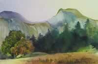 "Meditation", acuarela, 55 x 29 cm