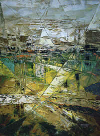 "Otoño de un nuevo universo", acrílico sobre tela, 76 x 101 cm