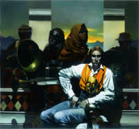 "Figura con camisa blanca", óleo sobre tela, 130 x 140 cm