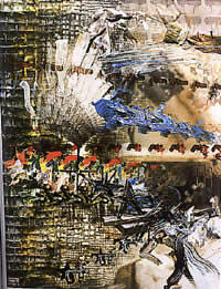 FABIAN MARCACCIO, "For You Them I  Paintant" técnica mixta sobre tela, 35 x 28.3 cm Joan Pratts Gallery, Barcelona