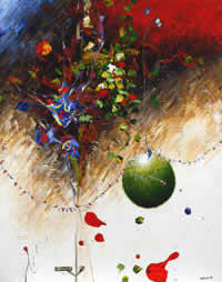 LA PUERTA DE LA FIESTAS, Acrílico sobre tela, 152 x 122 cm