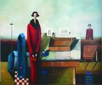 "El gato sonriente", óleo  tela, 140 x 120