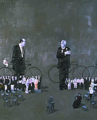 Miguel Meza (Venezuela), "Un olor a limón y ámbar", 1999, Charcoal on canvas, 52 x 421/2 in.