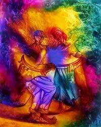 "Al son del tambor", mixta s/tela. 50 x 40 cm