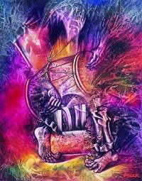 "De tierra adentro", mixta s/tela, 50 x 40 cm.