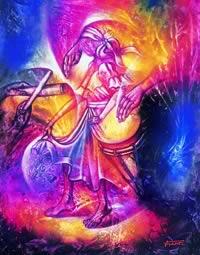 "Los 21 toques", mixta s/tela, 40 x 50 cm.