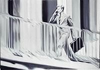 Ofill Echevarria, "Proceso de creación", óleo sobre tela, 122 x 175 cm